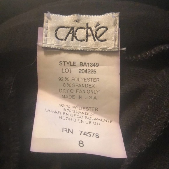 Cache Black Ruffled Jersey Dress Size 8 - Picture 3 of 4